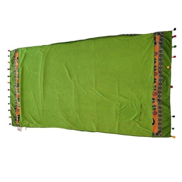 NWT Colorful Wrap Scarf Elephant Made‎ In India Colorful Fringe With Pocket NEW - Picture 2 of 8